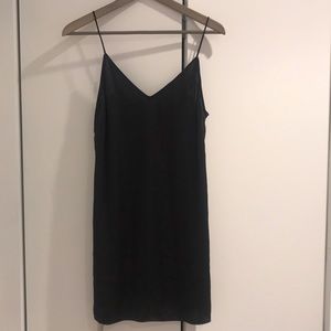 Aritzia Black Satin Slip Dress